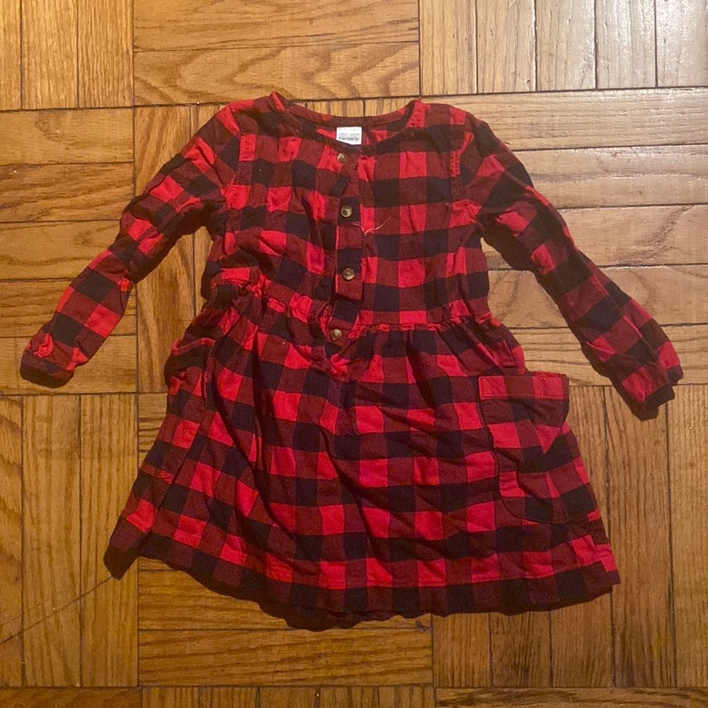 Carters buffalo plaid toddler dress
